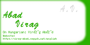 abad virag business card